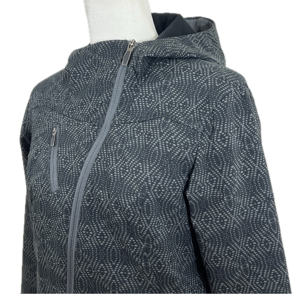 Columbia Jacket Asymmetrical Zip Omni-Shield Softshell Hooded Black Gray Medium - Picture 3 of 17